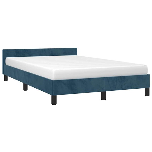 vidaXL Cadre de lit sans matelas bleu fonc&eacute; 120x200 cm velours