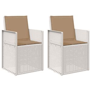 vidaXL Chaises de jardin salle &agrave; manger 2 pcs Blanc et taupe PP