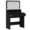 vidaXL Table de Toilette avec tiroir Ch&ecirc;ne noir 80 x 41 x 134,5 cm