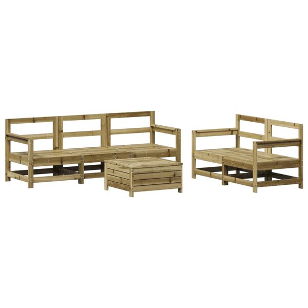 vidaXL Salon de jardin 6 pcs bois de pin impr&eacute;gn&eacute;