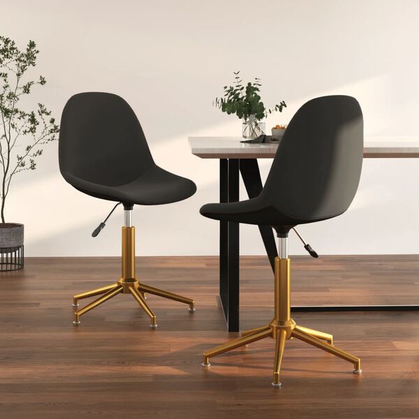 vidaXL Chaises pivotantes &agrave; manger lot de 2 Gris fonc&eacute; Velours