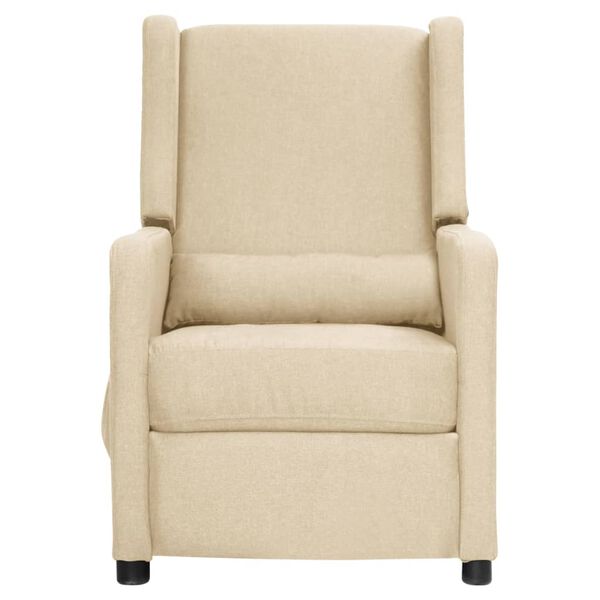 vidaXL Fauteuil électrique de massage Crème Tissu