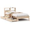 vidaXL Lit biblioth&egrave;que sans matelas 90x190 cm bois de pin massif