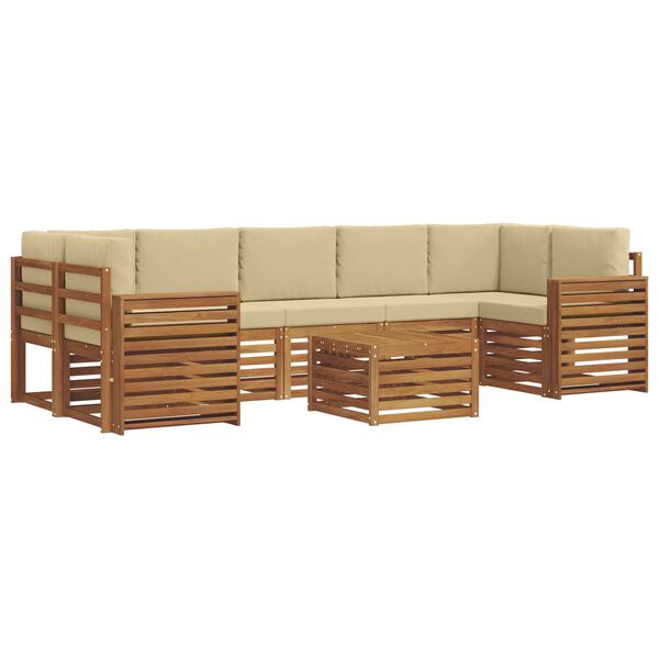 vidaXL Ensembles de canap&eacute;s avec coussin 8 pcs Naturel et Beige