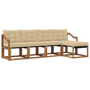 vidaXL Ensemble de canap&eacute;s d'ext&eacute;rieur 5 pcs Naturel et Beige