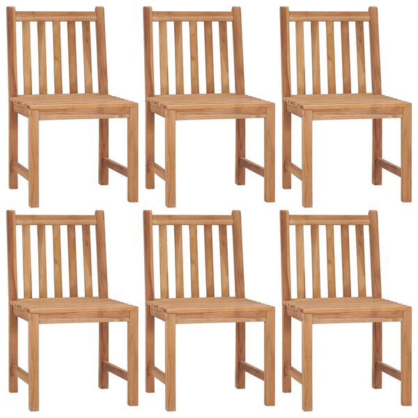 vidaXL Chaises de jardin lot de 6 avec coussins Bois de teck massif