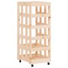 vidaXL Porte-b&ucirc;ches avec roulettes 40x49x110 cm bois massif de pin