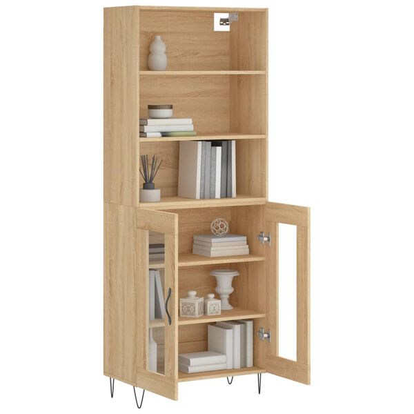 vidaXL Buffet haut Ch&ecirc;ne sonoma 69,5x34x180 cm Bois d'ing&eacute;nierie