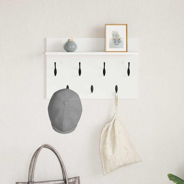 vidaXL Porte-manteau mural Blanc 60 x 40 x 12 cm Bois d'ingénierie