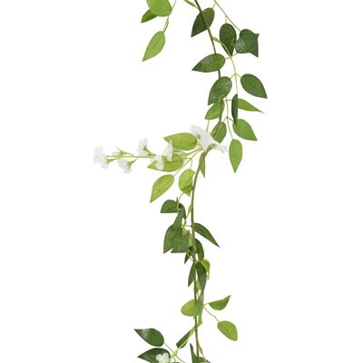 vidaXL Guirlandes de fleurs artificielles 6 pcs blanc 200 cm