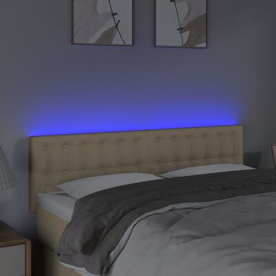vidaXL Tête de lit à LED Crème 144x5x78/88 cm Tissu