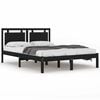 vidaXL Cadre de lit sans matelas noir 135x190 cm bois massif
