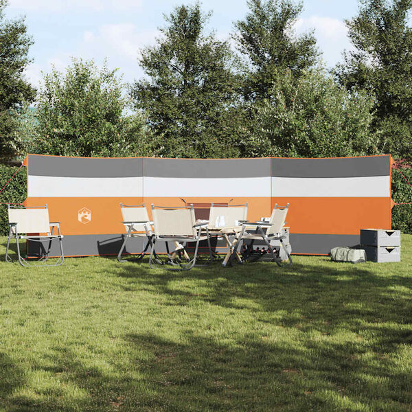 vidaXL Brise-vent de camping gris et orange 508x130 cm imperméable
