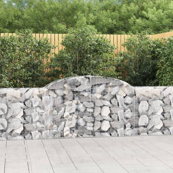 vidaXL Paniers à gabions arqués 25 pcs 300x30x80/100 cm fer galvanisé