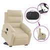 vidaXL Fauteuil inclinable de massage Cr&egrave;me Tissu
