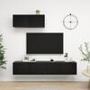 vidaXL Meubles TV 3 pcs Noir Bois d'ingénierie