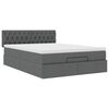 vidaXL Lit ottoman avec matelas gris foncé 140x200 cm tissu