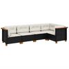 vidaXL Salon de jardin 5 pcs avec coussins noir r&eacute;sine tress&eacute;e