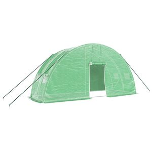 vidaXL Serre avec cadre en acier vert 12 m&sup2; 6x2x2,85 m