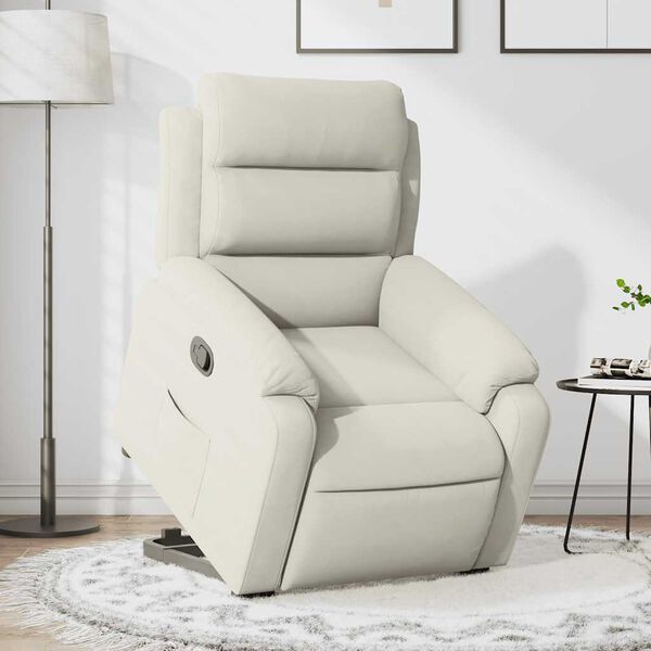 vidaXL Fauteuil inclinable Cr&egrave;me Velours