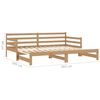 vidaXL Lit coulissant 2x(90x200) cm Marron miel Bois de pin massif