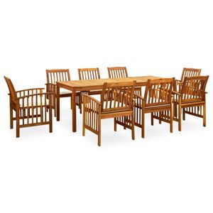 vidaXL Ensemble &agrave; manger de jardin 9 pcs avec coussins Acacia solide