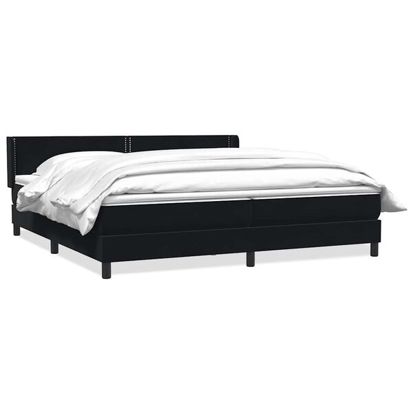 vidaXL Sommier &agrave; lattes de lit avec matelas noir 200x210 cm Velours