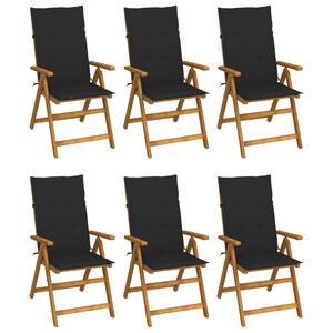 vidaXL Chaises pliables de jardin lot de 6 avec coussins Bois d'acacia