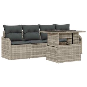 vidaXL Ensemble de canap&eacute; de jardin 5 pc 4-Nombre de places Gris clair
