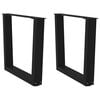 vidaXL Pieds de table basse en forme de V, 2 pi&egrave;ces, noir, 60 x (42-43,3) cm, acier