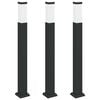 vidaXL Borne lumineuse lot de 3 80 cm noire IP44