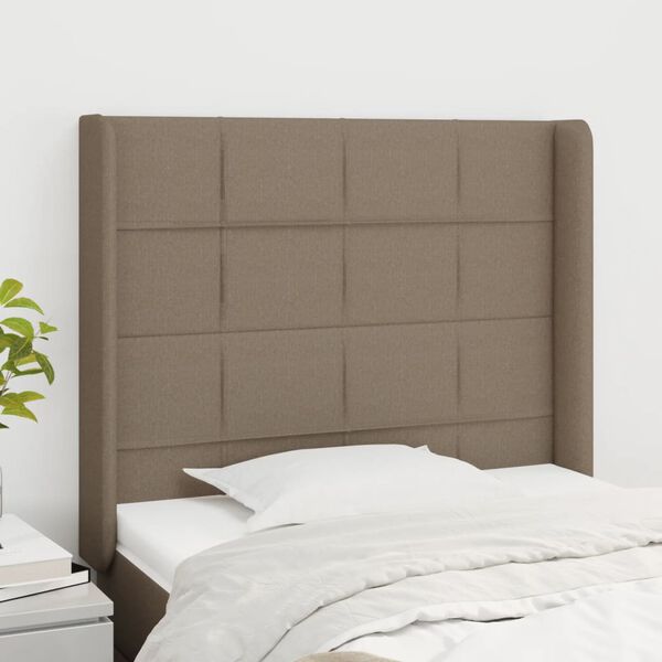 vidaXL T&ecirc;te de lit avec oreilles Taupe 83x16x118/128 cm Tissu