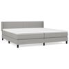 vidaXL Sommier &agrave; lattes de lit avec matelas Gris clair 200x200cm Tissu