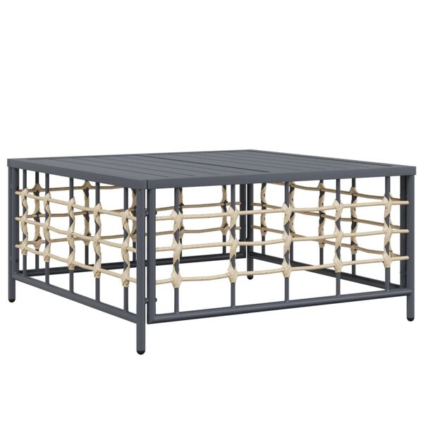 vidaXL Table de jardin anthracite 70x70x34 cm r&eacute;sine tress&eacute;e