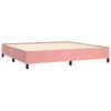 vidaXL Sommier &agrave; lattes de lit avec matelas Rose 200x200 cm Velours