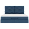 VidaXL Cadre de lit ottoman avec matelas bleu 160x200 cm tissu