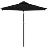 vidaXL Parasol de jardin avec m&acirc;t en acier noir 225x225x212 cm