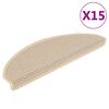 vidaXL Tapis d'escalier autocollants aspect sisal 15 pcs 65x21x4 cm