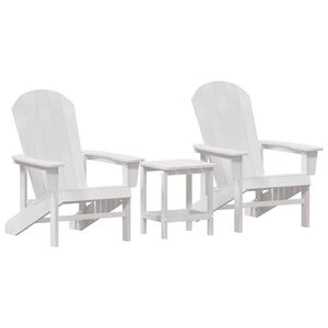vidaXL Chaise de jardin 3 pc Blanc Poly&eacute;thyl&egrave;ne