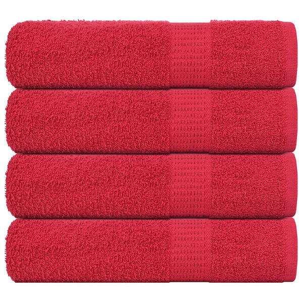 vidaXL Serviettes de bain FROGN 4 pcs rouge 100x150 cm 360 g/m&sup2;