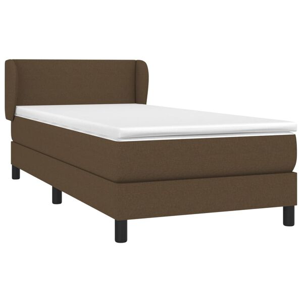 vidaXL Sommier &agrave; lattes de lit avec matelas Marron fonc&eacute; 90x190 cm