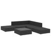 vidaXL Salon de jardin 6 pcs avec coussins Résine tressée Noir