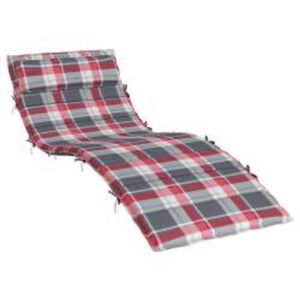 vidaXL Coussin de transat ensoleill&eacute; Rouge et gris 178 x 60 x 4 cm