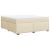 vidaXL Sommier &agrave; lattes de lit avec matelas Cr&egrave;me 180x200 cm Tissu