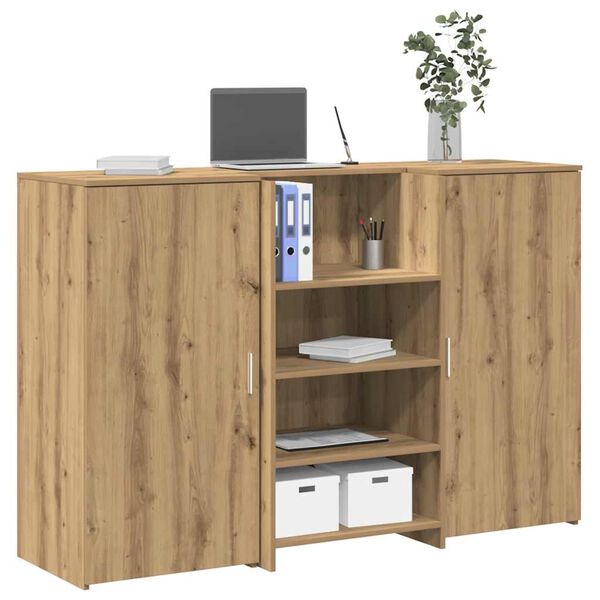 vidaXL Bureau r&eacute;ception ch&ecirc;ne artisanal 155x50x103,5cm bois ing&eacute;nierie