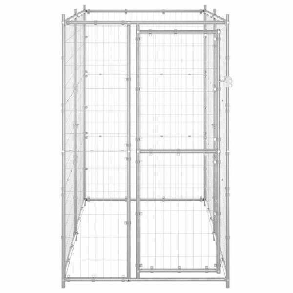 vidaXL Chenil extérieur pour chiens Acier galvanisé 110x220x180 cm