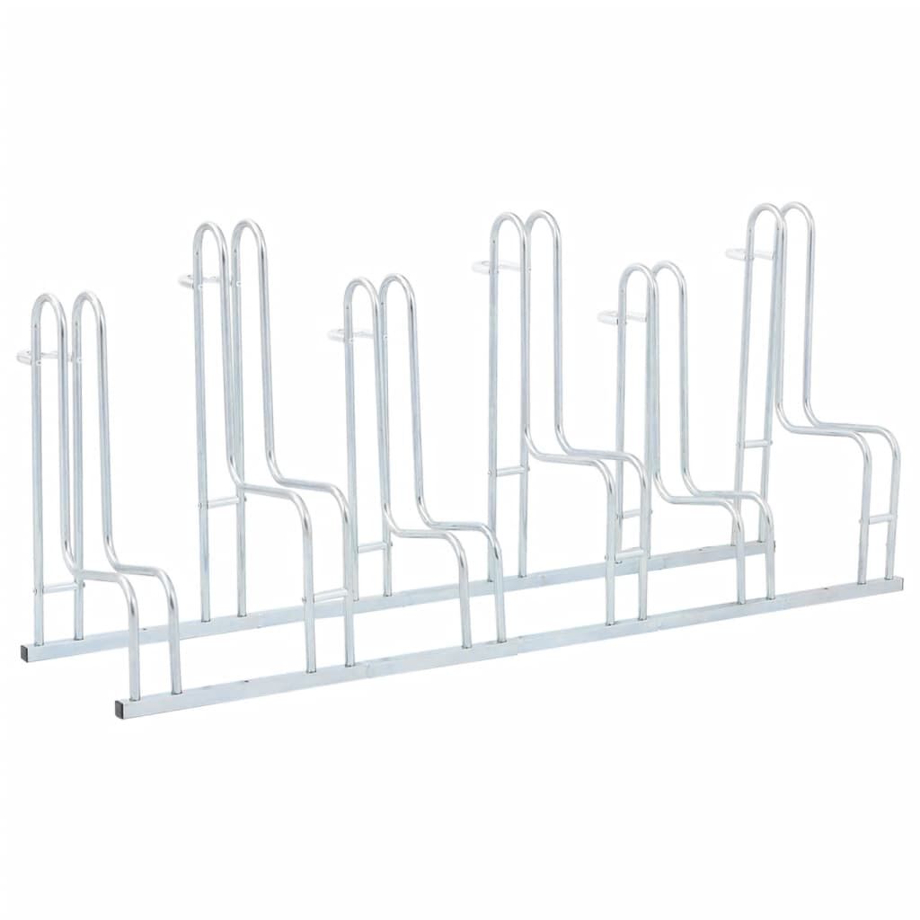 Support Vélo Au Sol Pour 6 Vélos - Acier Galvanisé, Rangement Garage, Fixation Au Sol Incluse - 6