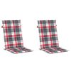 vidaXL Coussins de chaise de jardin &agrave; dossier haut lot de 2 120x50x3cm