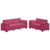 vidaXL Ensemble de canap&eacute; 2 pcs avec coussins velours rouge bordeaux