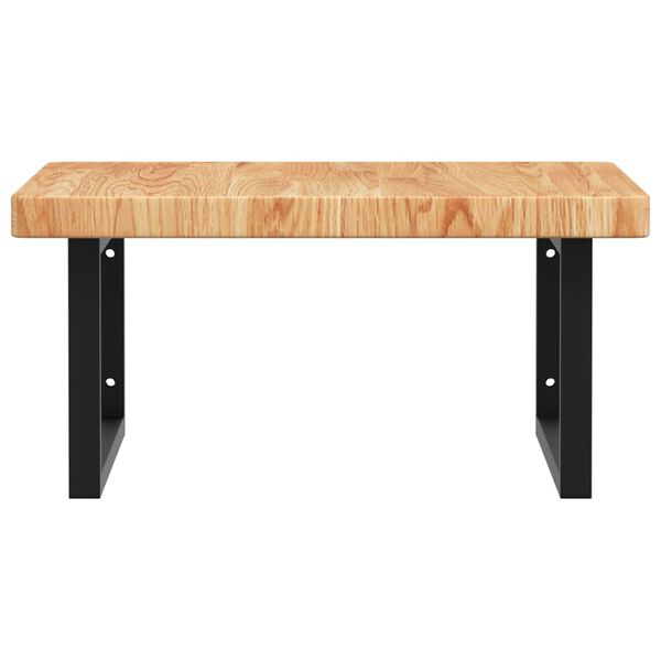 vidaXL &Eacute;tag&egrave;re de vasque murale acier et bois de ch&ecirc;ne massif